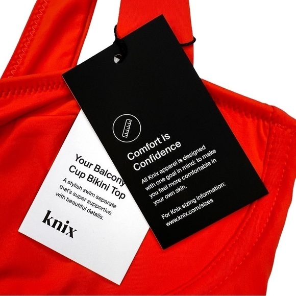 NWT Knix Swim Balcony Cup Bikini Top in Orange Zest Size L - Picture 7 of 11